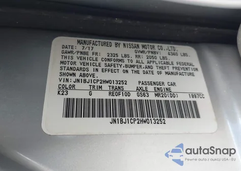 2017 Nissan Rogue Sport Sv z USA, uszkodzony, nr VIN JN1BJ1CP2HW013252